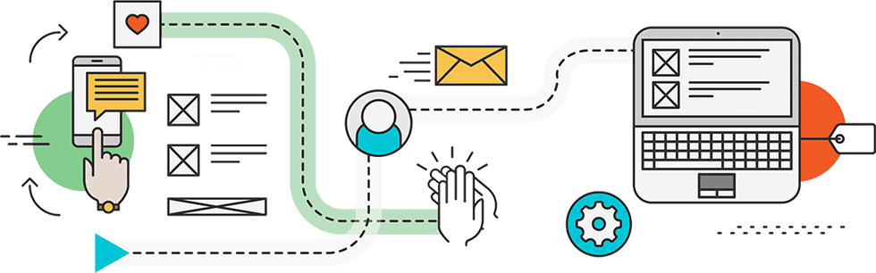 Proceso de email marketing y automatización digital.