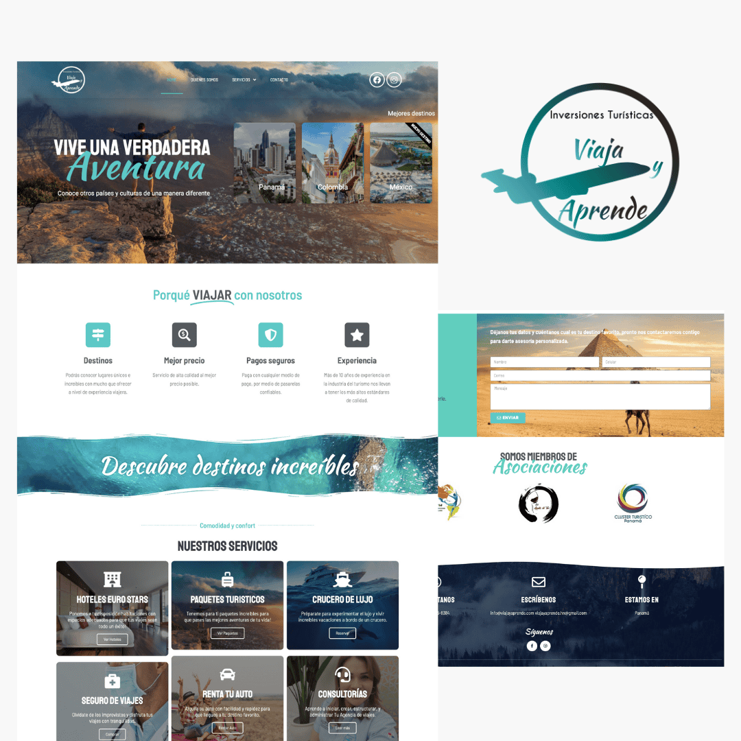 Sitio web de agencia de viajes.