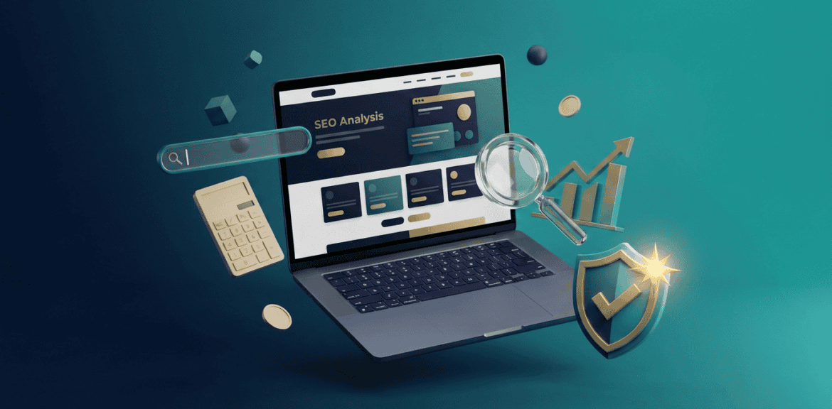 Auditoría SEO: lupa sobre gráfico ascendente que representa un buen SEO en Google