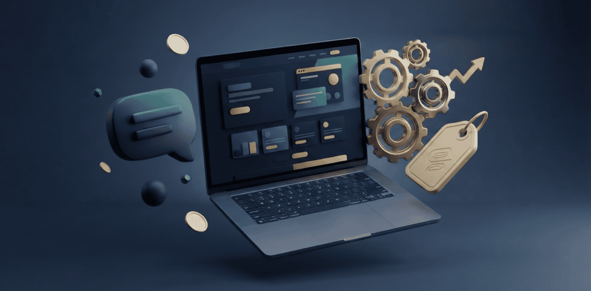 Automatización de respuestas por palabra clave en WhatsApp, render 3D corporativo