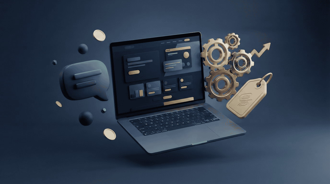 Automatización de respuestas por palabra clave en WhatsApp, render 3D corporativo