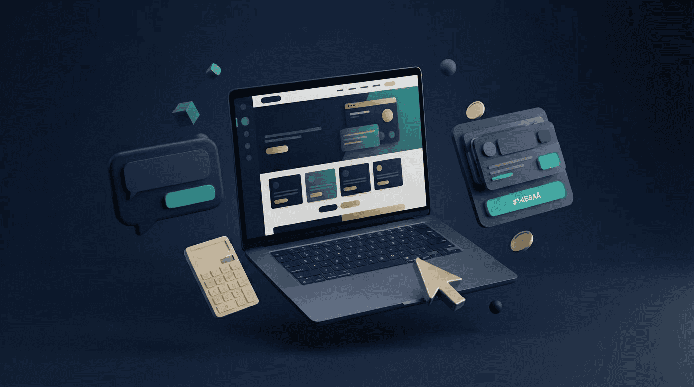 Botones interactivos en mensajes de WhatsApp, render 3D corporativo