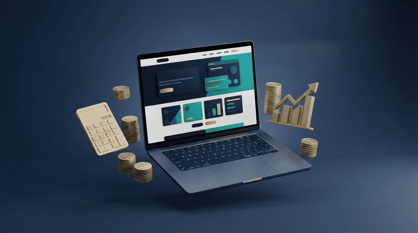 Coste y retorno en euros de la automatización de ventas con IA: calculadora, monedas y gráfico ascendente