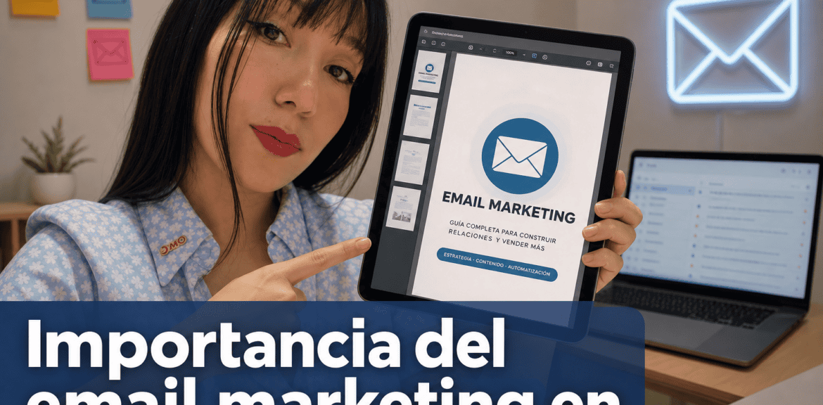 Persona sosteniendo tablet sobre marketing por correo electrónico.