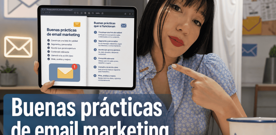 Consejos para email marketing en dispositivo digital.