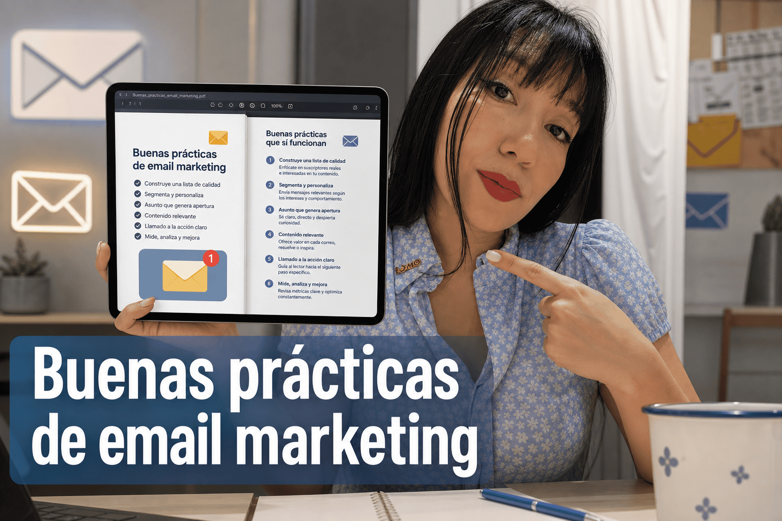 Consejos para email marketing en dispositivo digital.