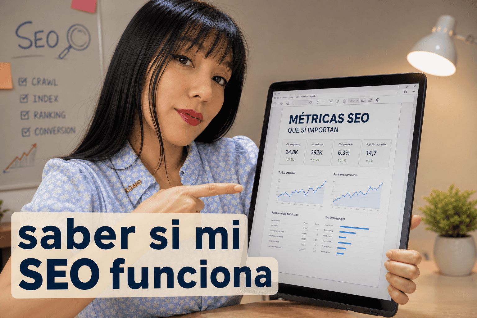 Métricas SEO en pantalla, mejorar posicionamiento web.
