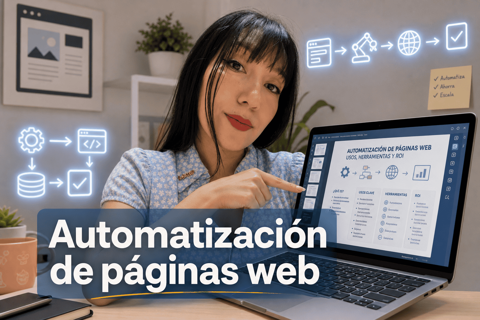 Automatización de sitios web en portátil.