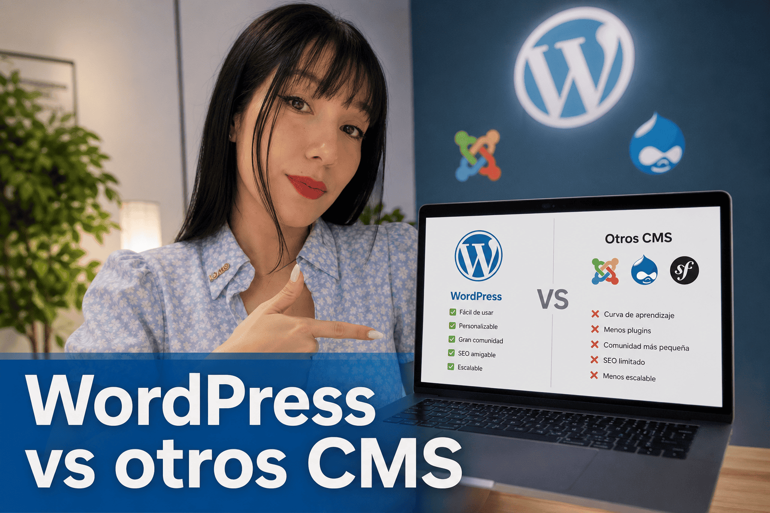 Comparativa WordPress con otros CMS en portátil