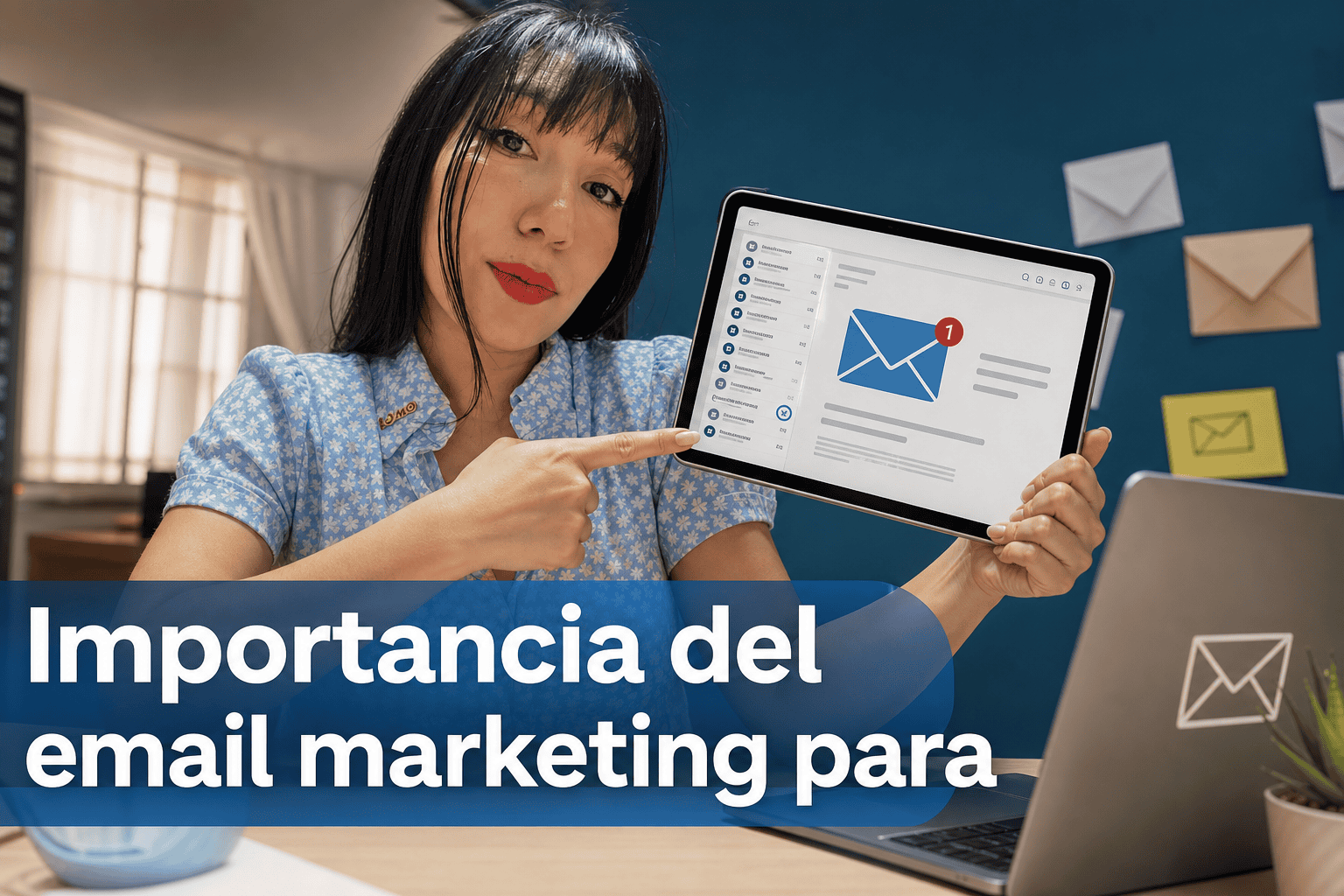 Mujer mostrando la importancia del email marketing.