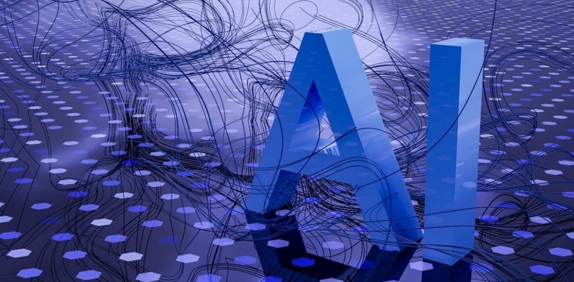 Concepto digital de inteligencia artificial en 3D.