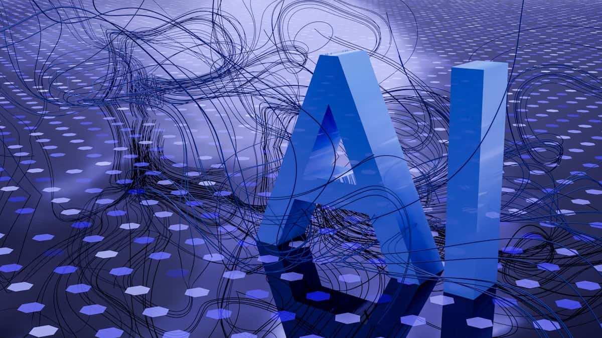 Concepto digital de inteligencia artificial en 3D.