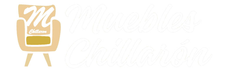Logotipo beige de Muebles Chullín con sillón vintage